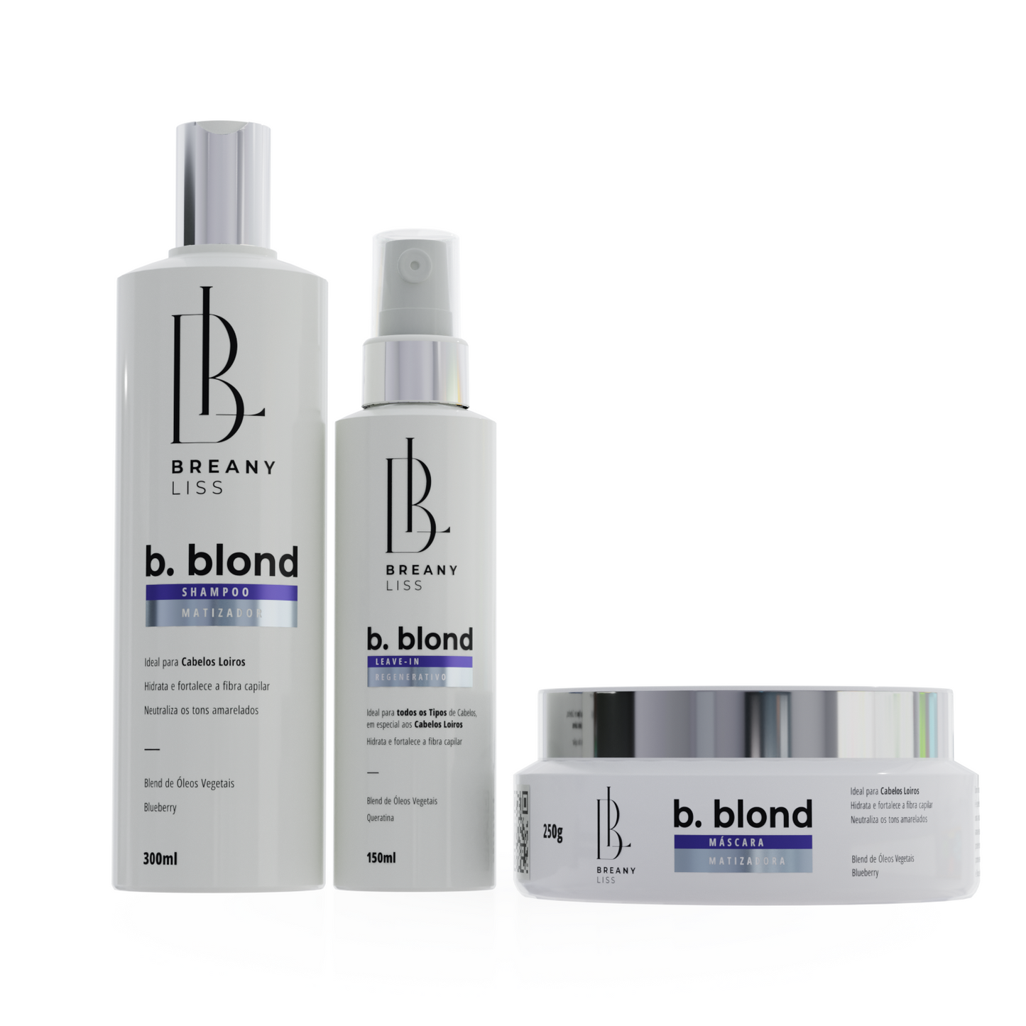 kit b.blond Shampoo, Mascara e Leave-in regenerativo2
